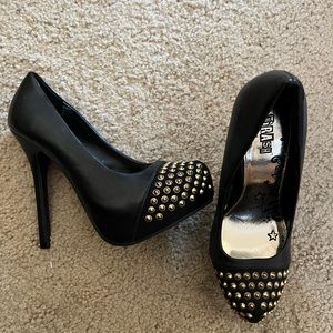 Black Stud Heels